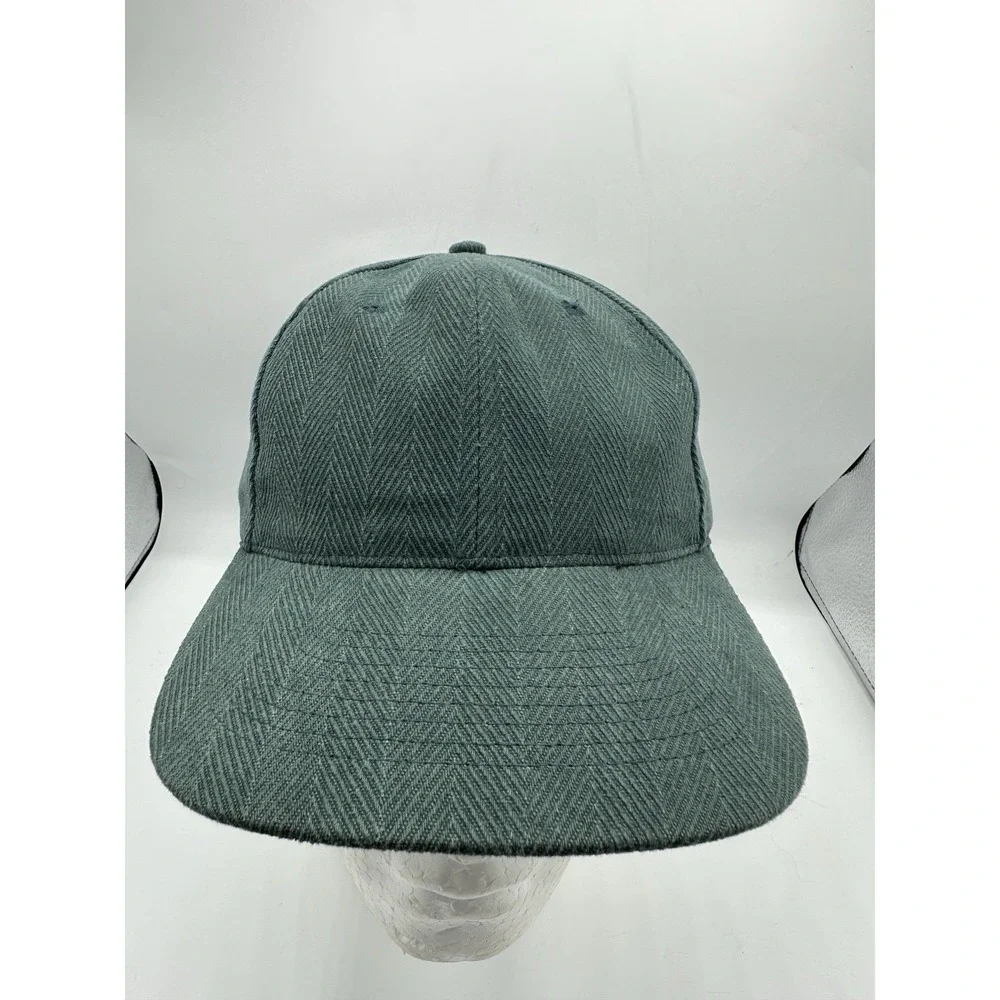 Vintage HeadShot KC Caps Green Herringbone Strapback Hat Blank NOS Cap